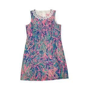 Lilly Pulitzer Girls Mini Mila Shift Dress, Blue, Pink, Tropical, Size 12